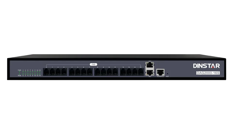 Dinstar DAG1000-16S 16-Port FXS Analog VoIP Gateway — Dinstar