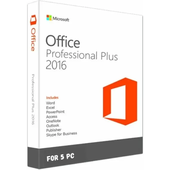 Office 2016 Professional Plus Key (5 PC) — Microsoft Corporation