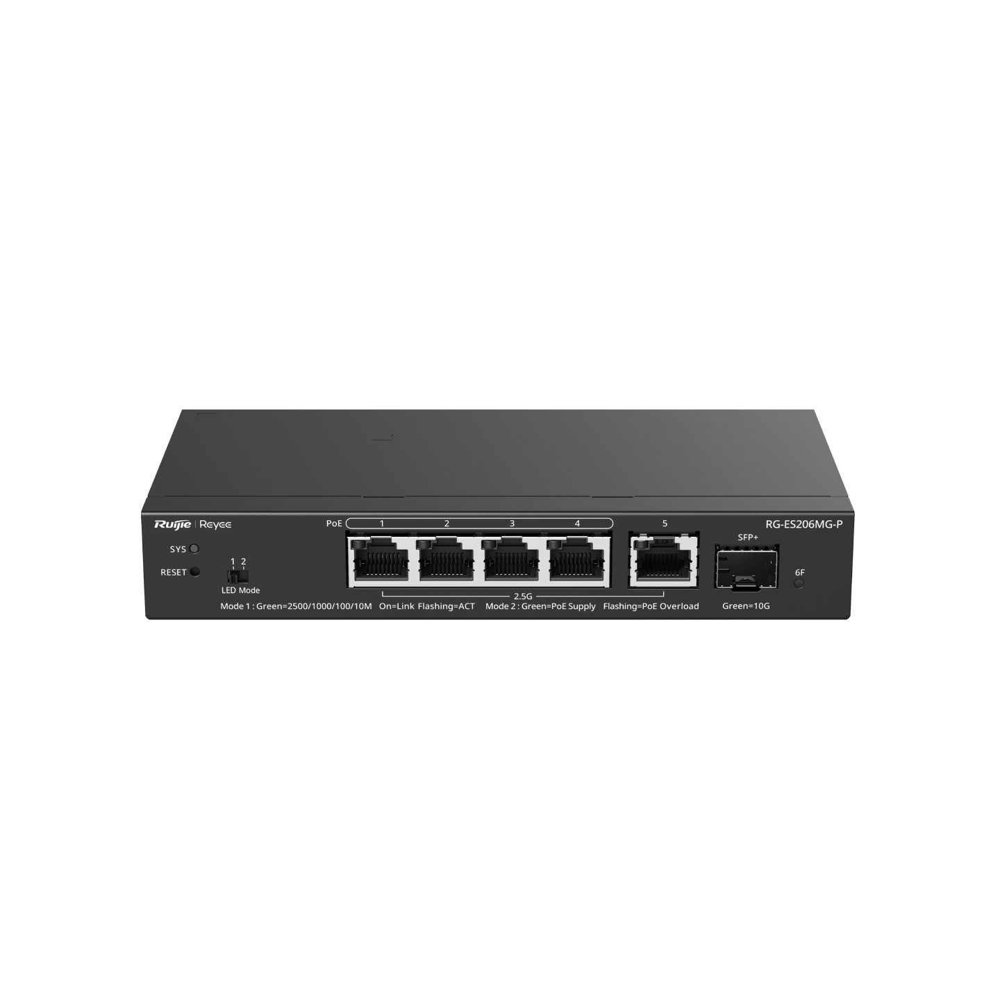 Ruijie Reeye RG-ES206MG-P 6-Port CCTV Smart Multi-Gigabit PoE+ Switch — Ruijie Reeye