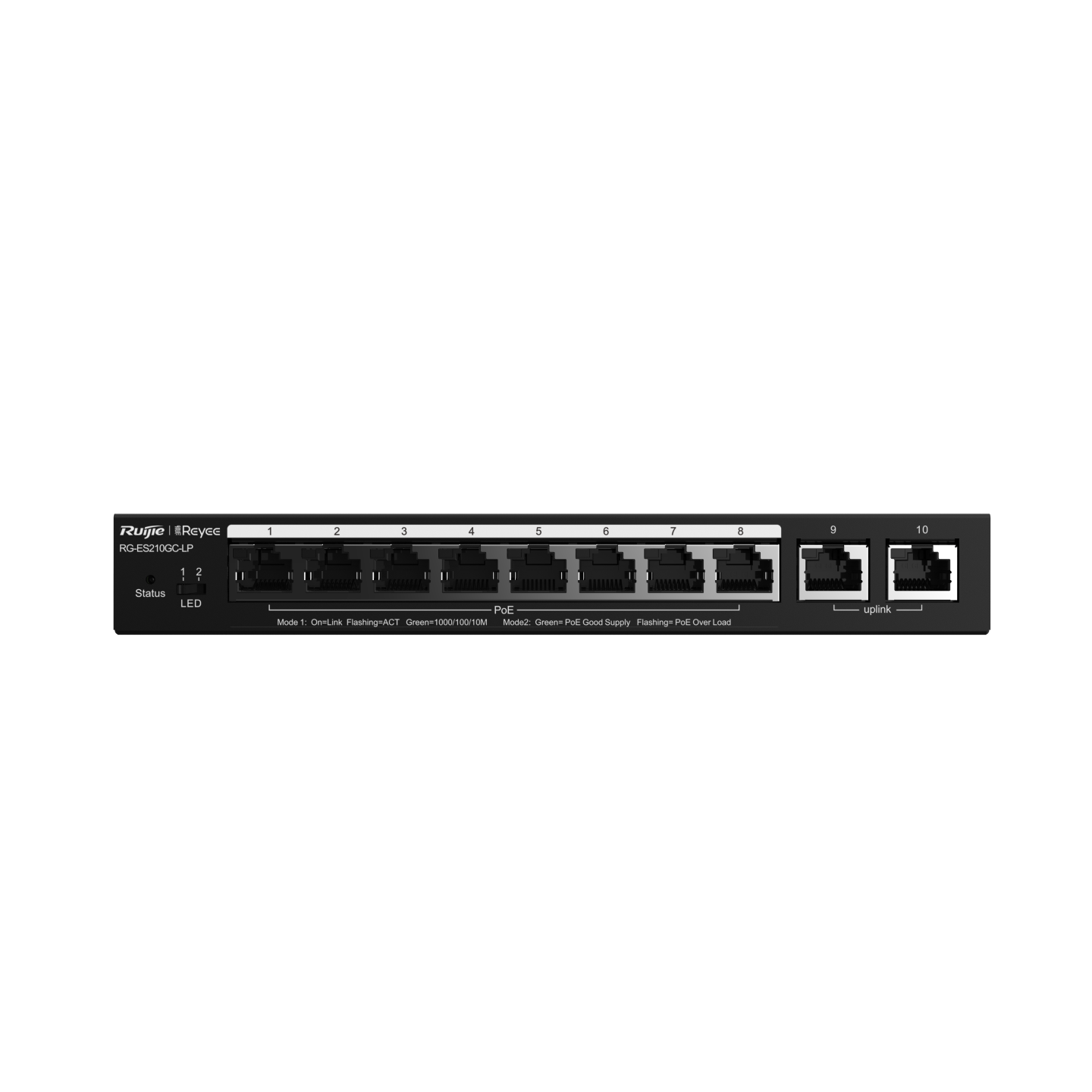 Ruijie Reeye RG-ES210GC-LP 10-Port CCTV Smart Low Power PoE+ Switch — Ruijie Reeye