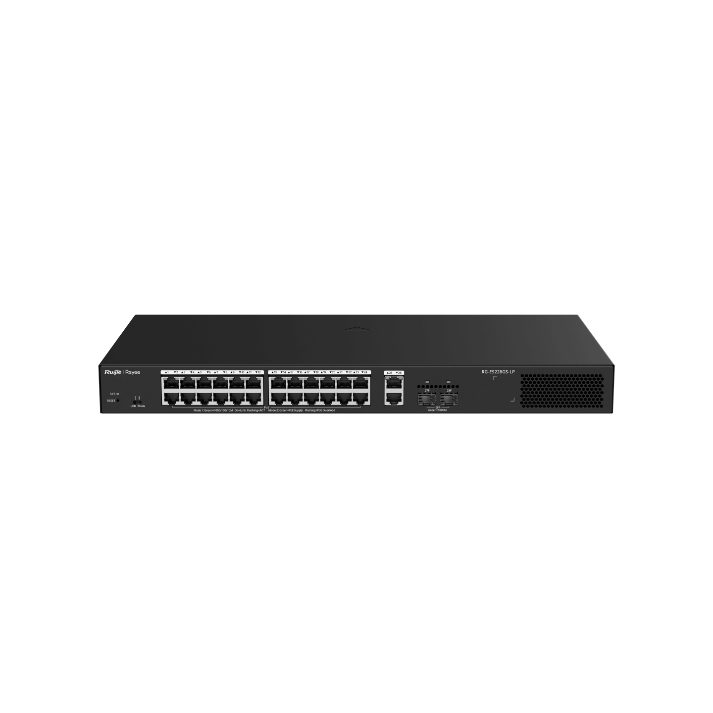 Ruijie Reeye RG-ES228GS-LP 28-Port CCTV Smart PoE+ Switch with SFP — Ruijie Reeye