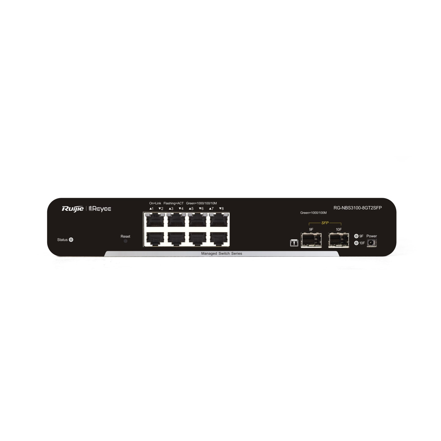 Ruijie Reeye RG-NBS3100-8GT2SFP-P-V2 10-Port Gigabit L2 PoE Switch with 2×1G Uplinks — Ruijie Reeye