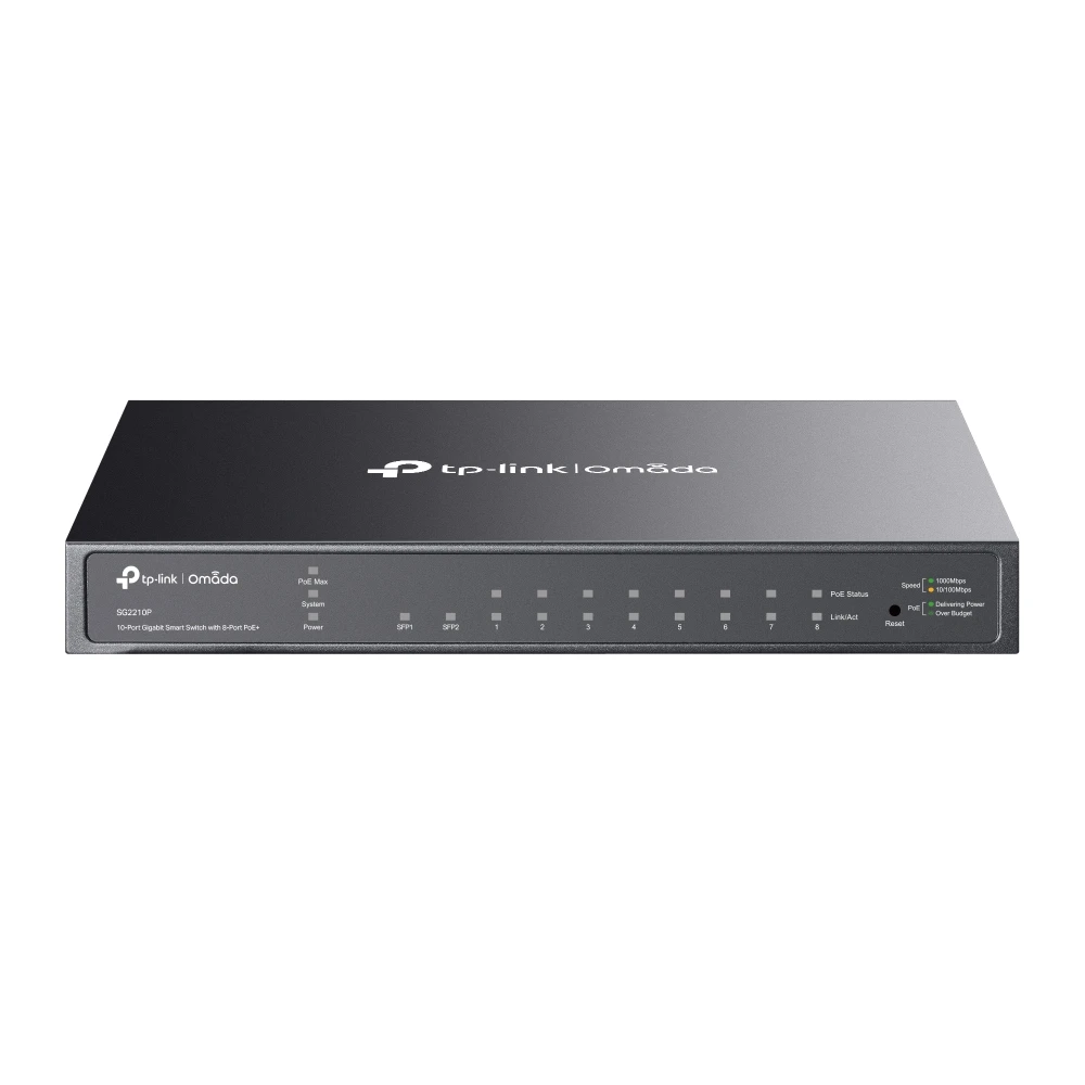TP-Link SG2210P Omada 10-Port Gigabit Smart Switch with 8-Port PoE+ — TP-Link