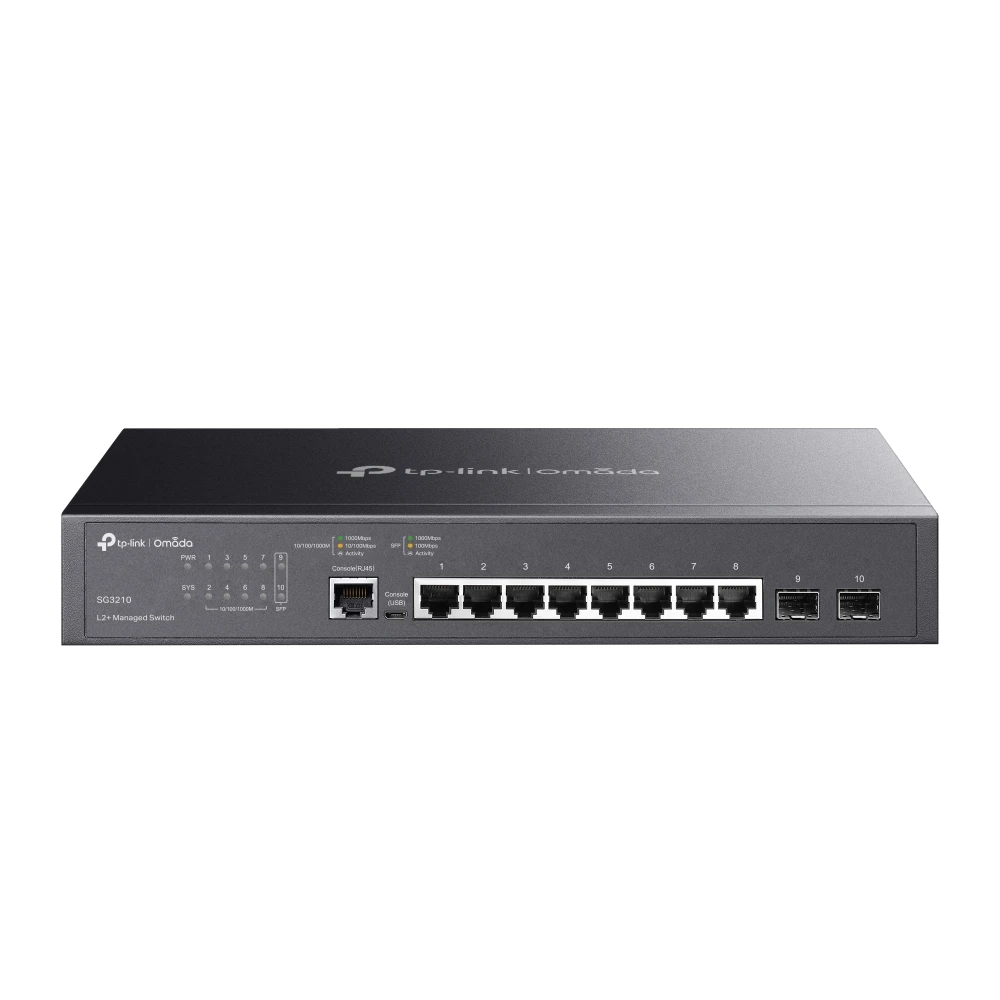 TP-Link SG3210 Omada 8-Port Gigabit L2+ Managed Switch with 2 SFP Slots — TP-Link