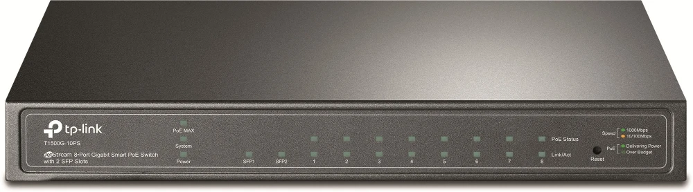 TP-Link JetStream T1500G-10PS 8-Port Gigabit Smart Managed PoE+ Switch