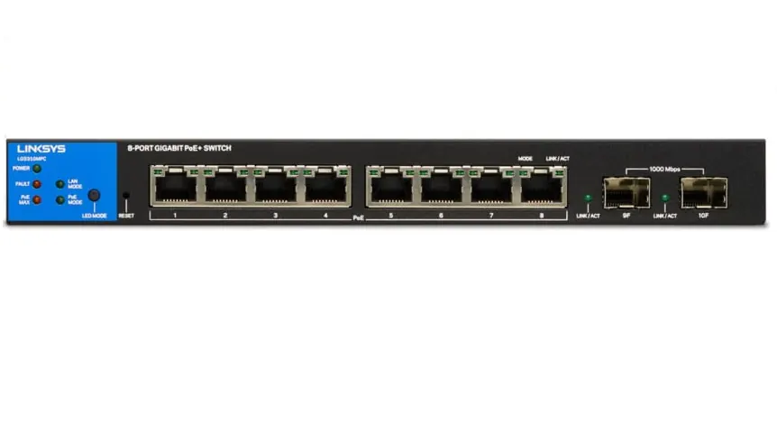 Linksys 8-Port Managed Gigabit PoE+ Switch with 2 1G SFP Uplinks — TP-Link