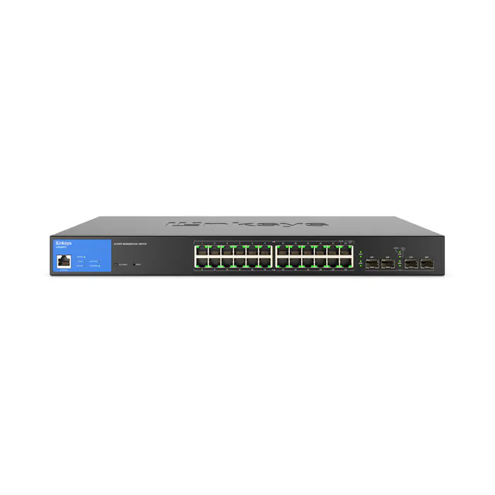 Linksys 24-Port Managed Gigabit PoE+ Switch with 4 1G SFP Uplinks — TP-Link